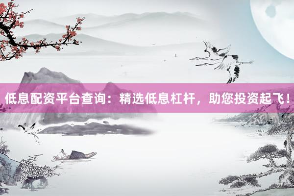 低息配资平台查询：精选低息杠杆，助您投资起飞！