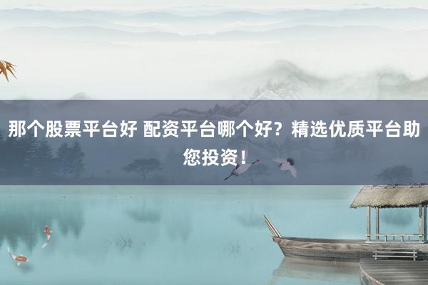 那个股票平台好 配资平台哪个好？精选优质平台助您投资！