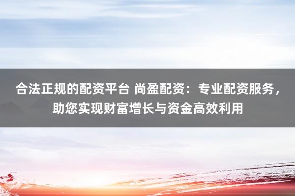 合法正规的配资平台 尚盈配资：专业配资服务，助您实现财富增长与资金高效利用
