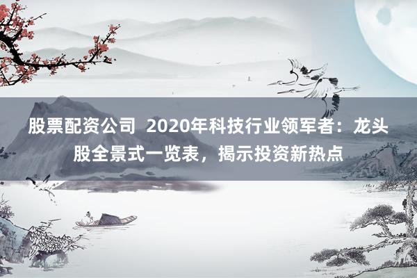 股票配资公司  2020年科技行业领军者：龙头股全景式一览表，揭示投资新热点