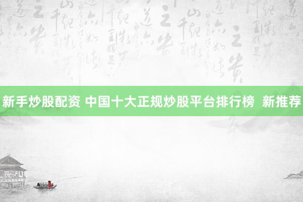 新手炒股配资 中国十大正规炒股平台排行榜  新推荐
