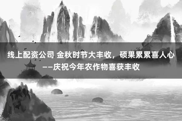 线上配资公司 金秋时节大丰收，硕果累累喜人心——庆祝今年农作物喜获丰收