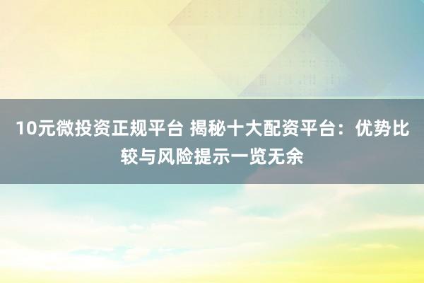 10元微投资正规平台 揭秘十大配资平台：优势比较与风险提示一览无余