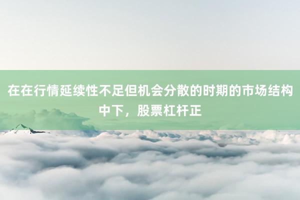 在在行情延续性不足但机会分散的时期的市场结构中下,股票杠杆正