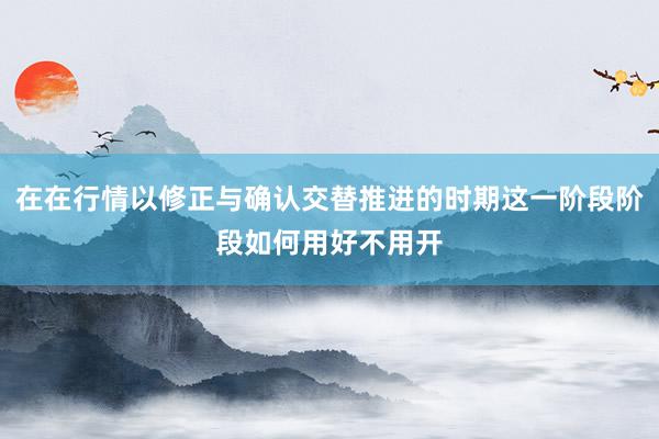 在在行情以修正与确认交替推进的时期这一阶段阶段如何用好不用开