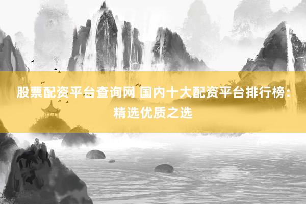 股票配资平台查询网 国内十大配资平台排行榜：精选优质之选