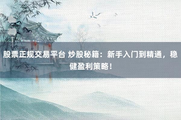 股票正规交易平台 炒股秘籍：新手入门到精通，稳健盈利策略！