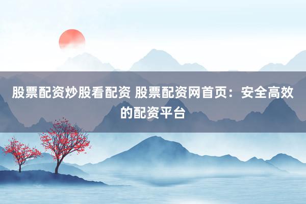 股票配资炒股看配资 股票配资网首页：安全高效的配资平台